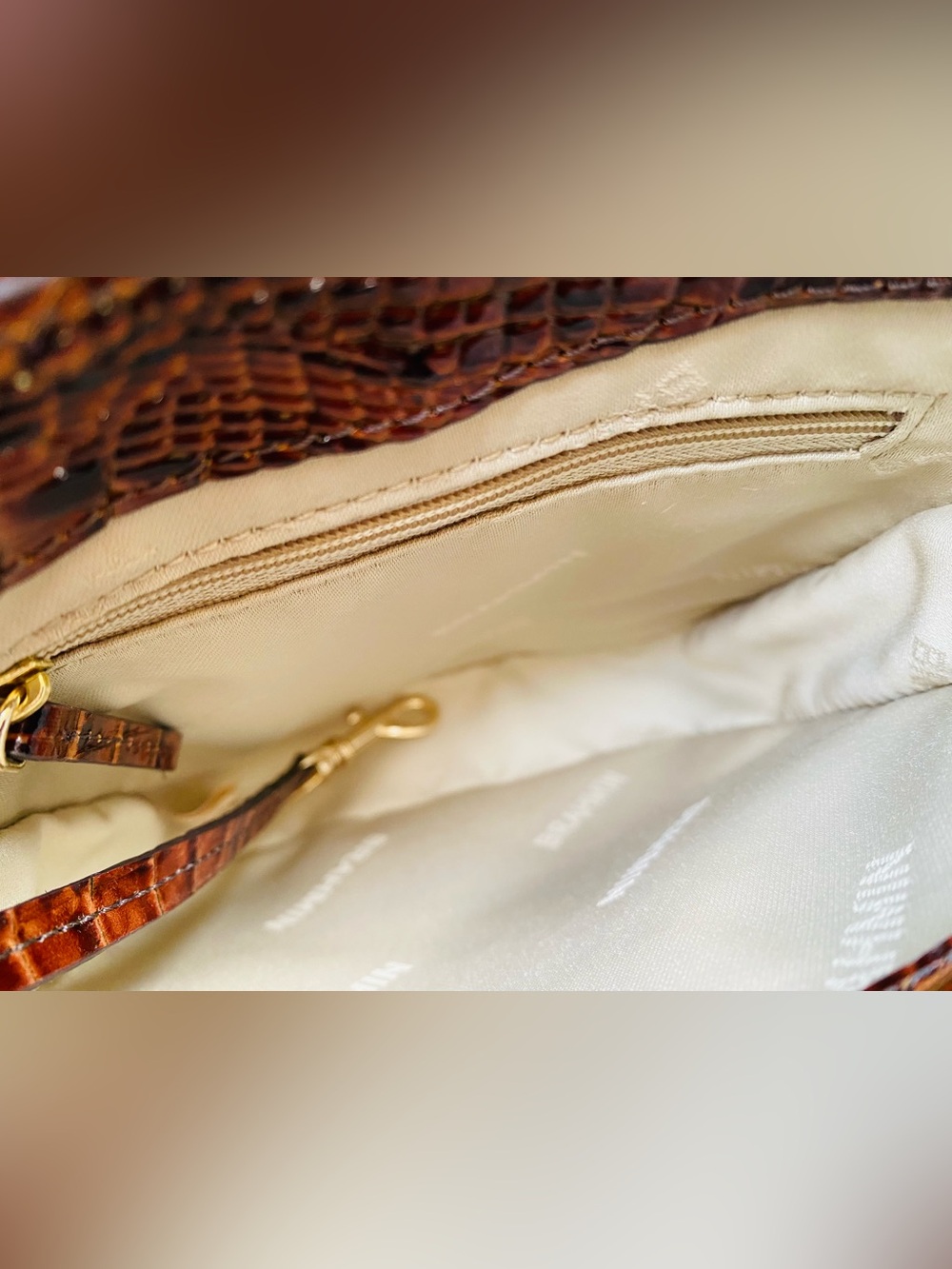 BRAHMIN PECAN MARLEY CROSSBODY with defect - Picture 6 of 11